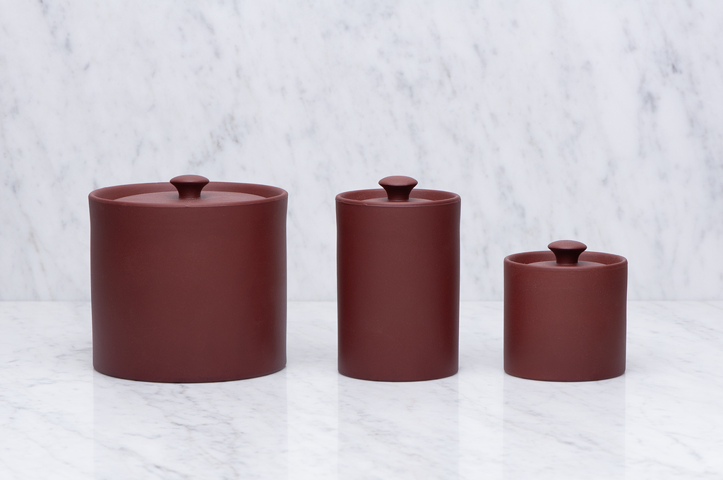 Teburkar i keramik i olika storlekar