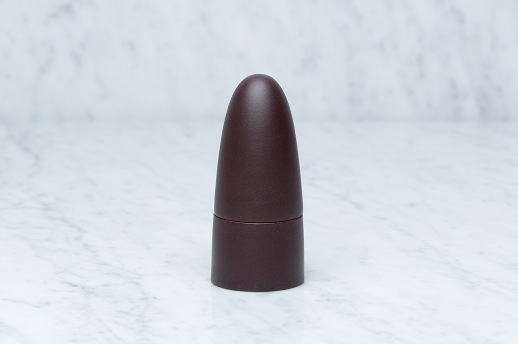 Mörkbrun rundtoppad tandpetarburk i keramik