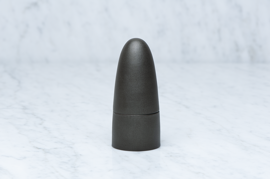 Mörkgrön rundtoppad tandpetarburk i keramik